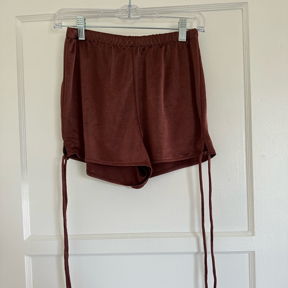 Zara brown satin shorts